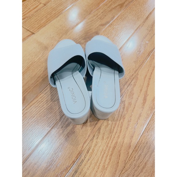 Vionic Women Light Gray Knit Mule Block Heel Slip On Sandals Shoes Size 9 - Picture 9 of 9